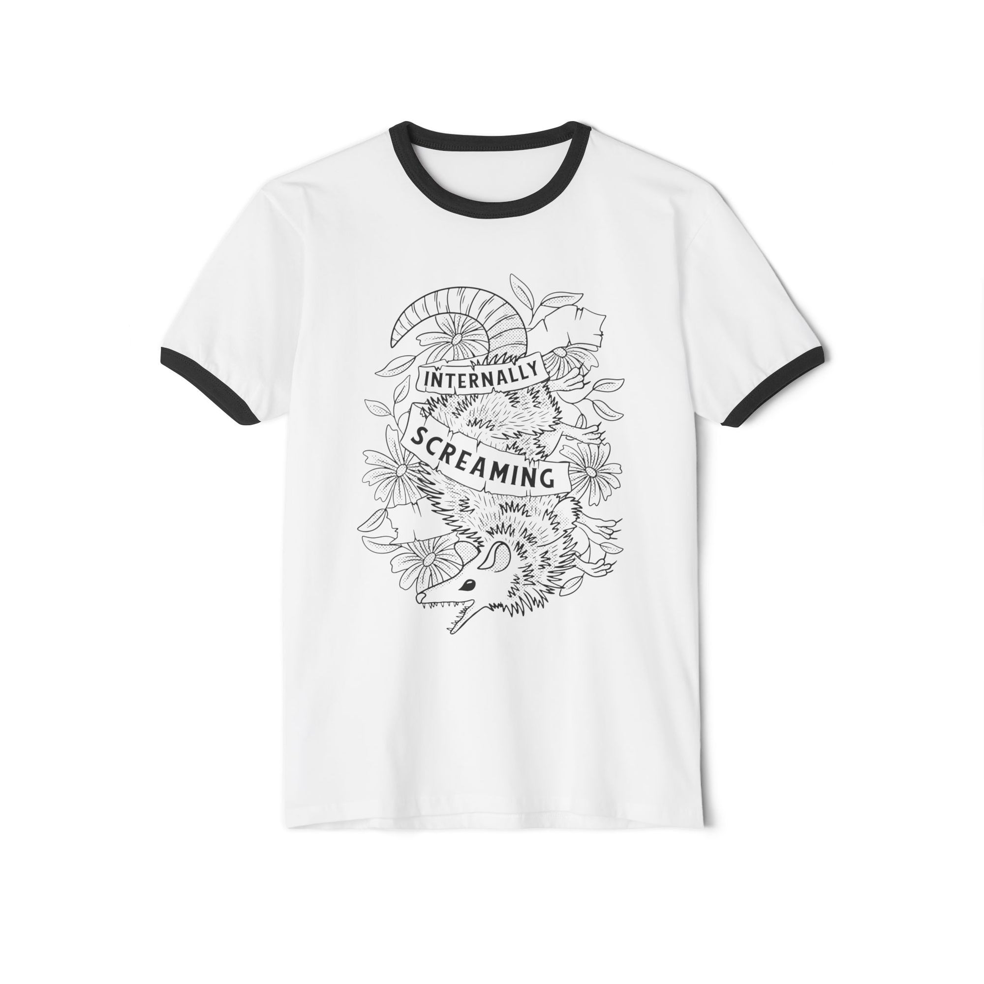 Internally Screaming Possum Cotton Ringer T-shirt