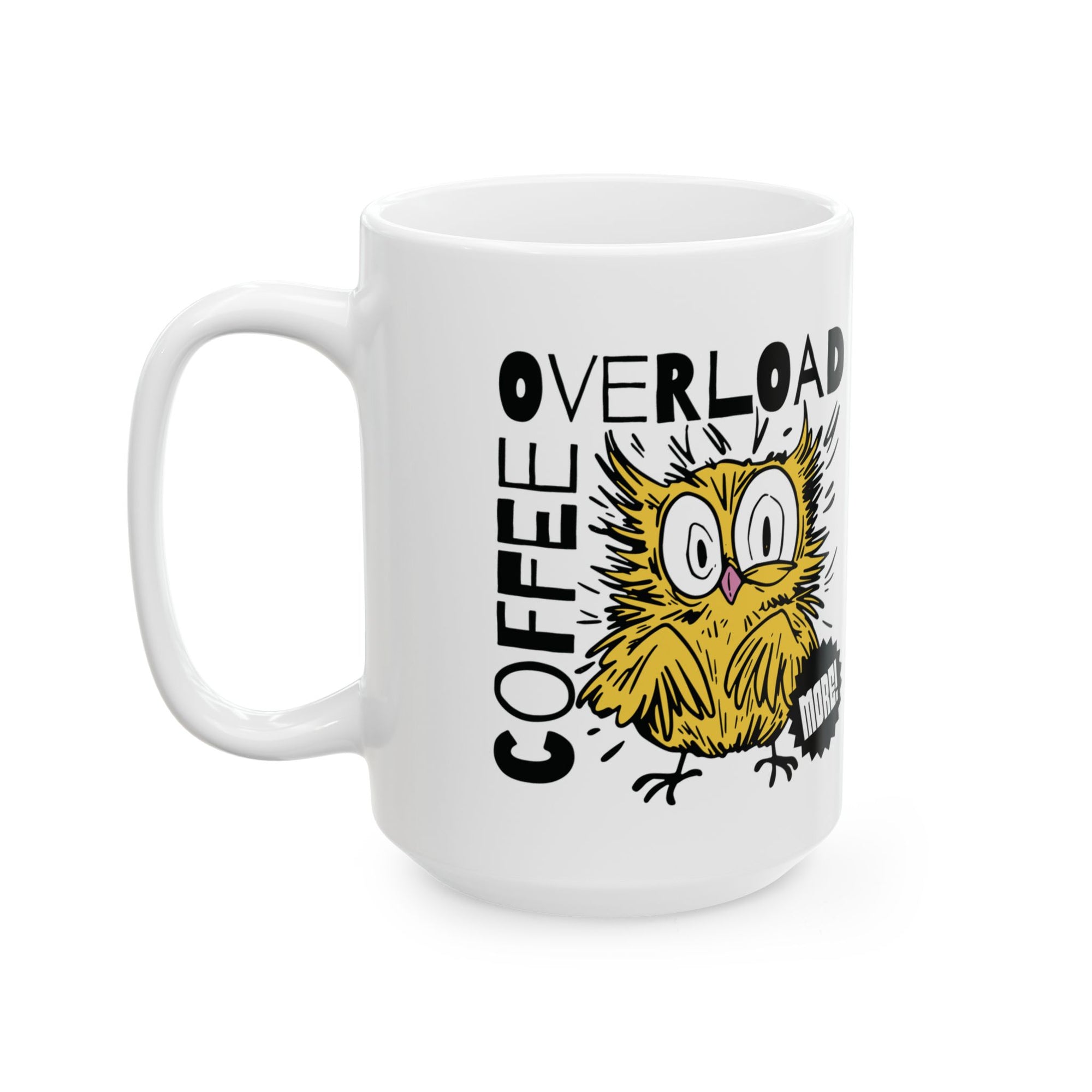 Coffee Overload Owl Mug – Caffeinated Chaos in a Cup