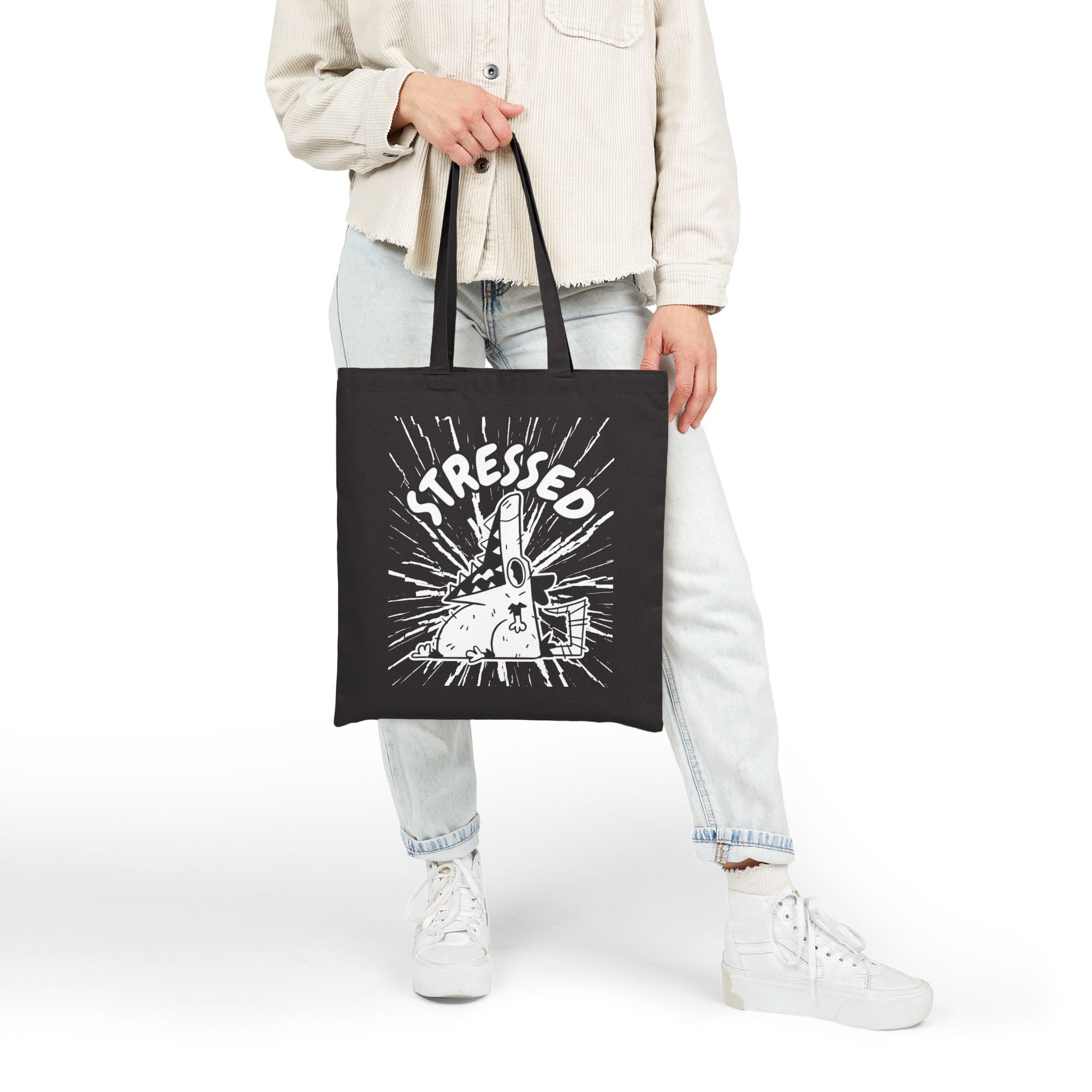 Stressed Possum Cotton Tote Bag
