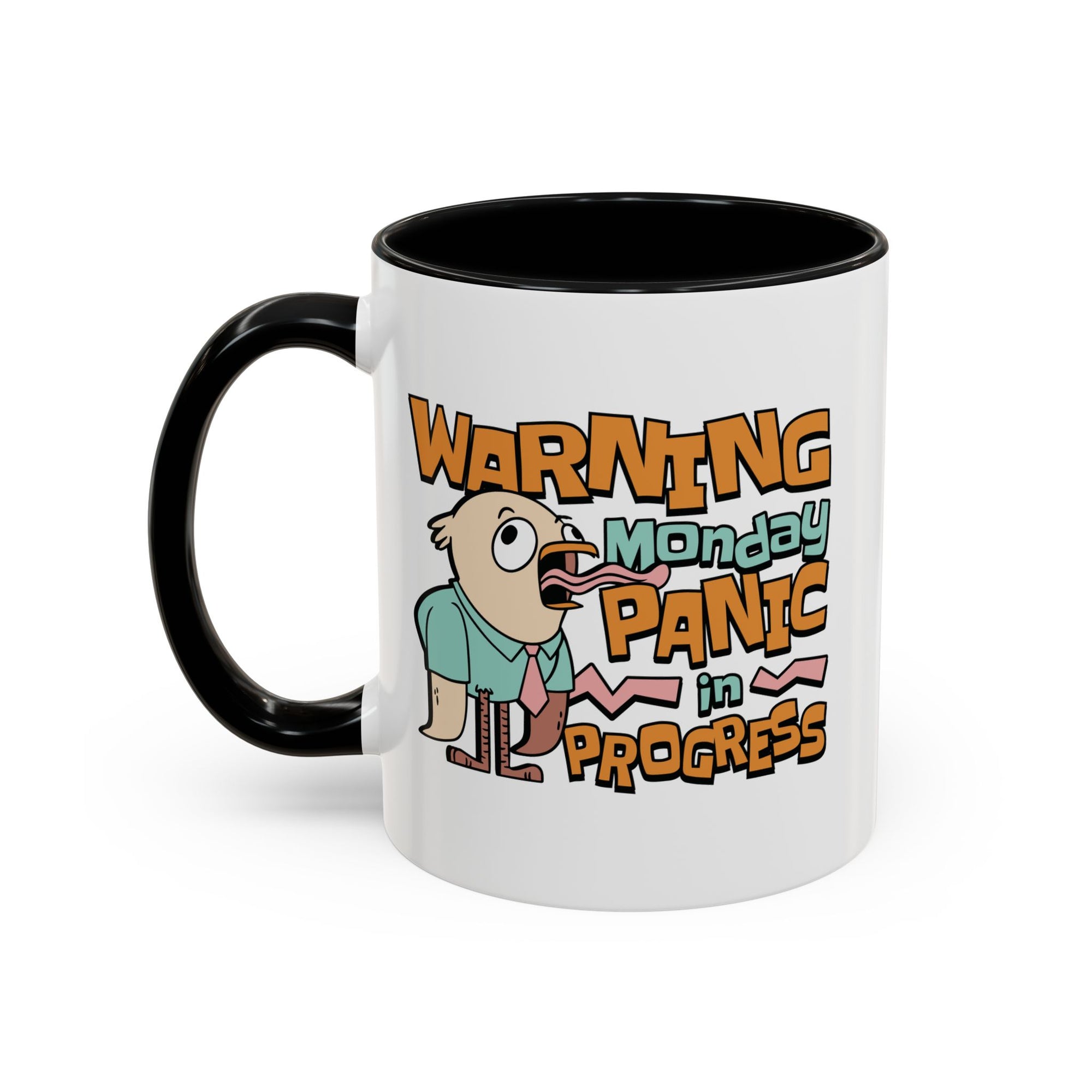 Warning Monday Panic Coffee Mug