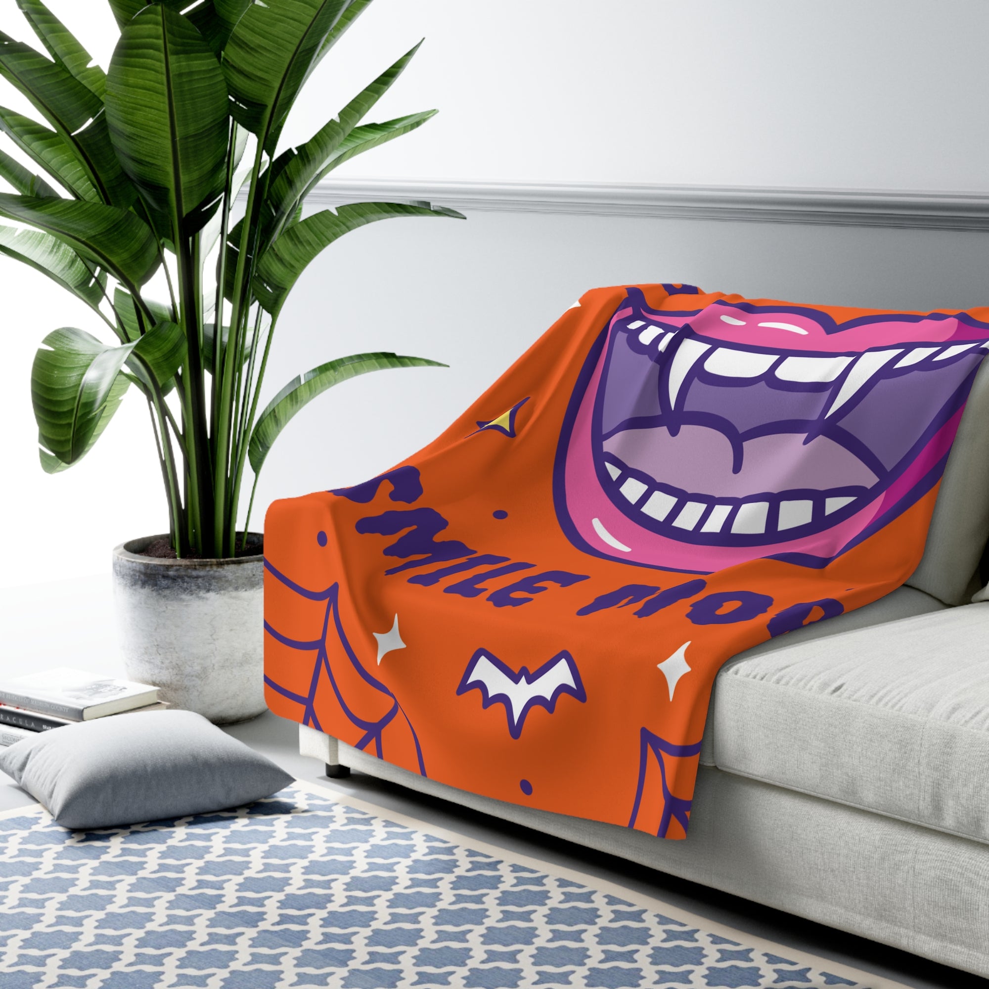 Cozy Halloween Sherpa Fleece Blanket