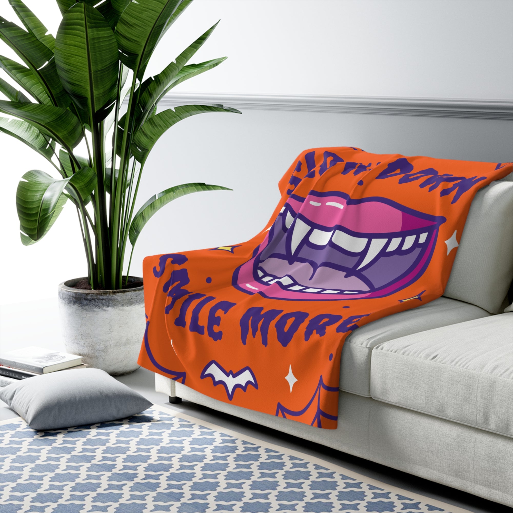 Cozy Halloween Sherpa Fleece Blanket