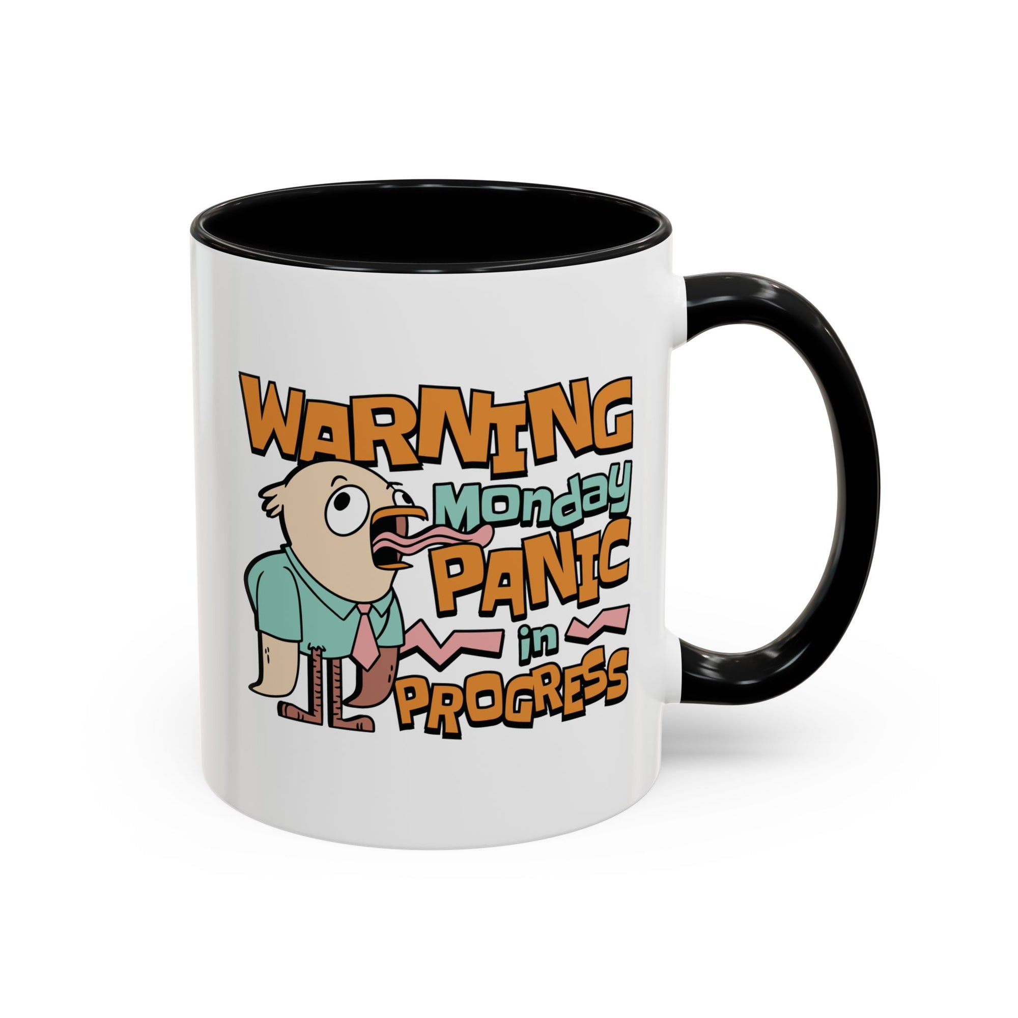 Warning Monday Panic Coffee Mug