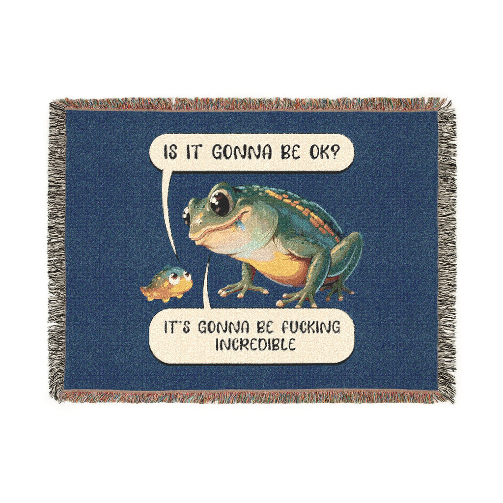 Optimist Frog Woven Blanket