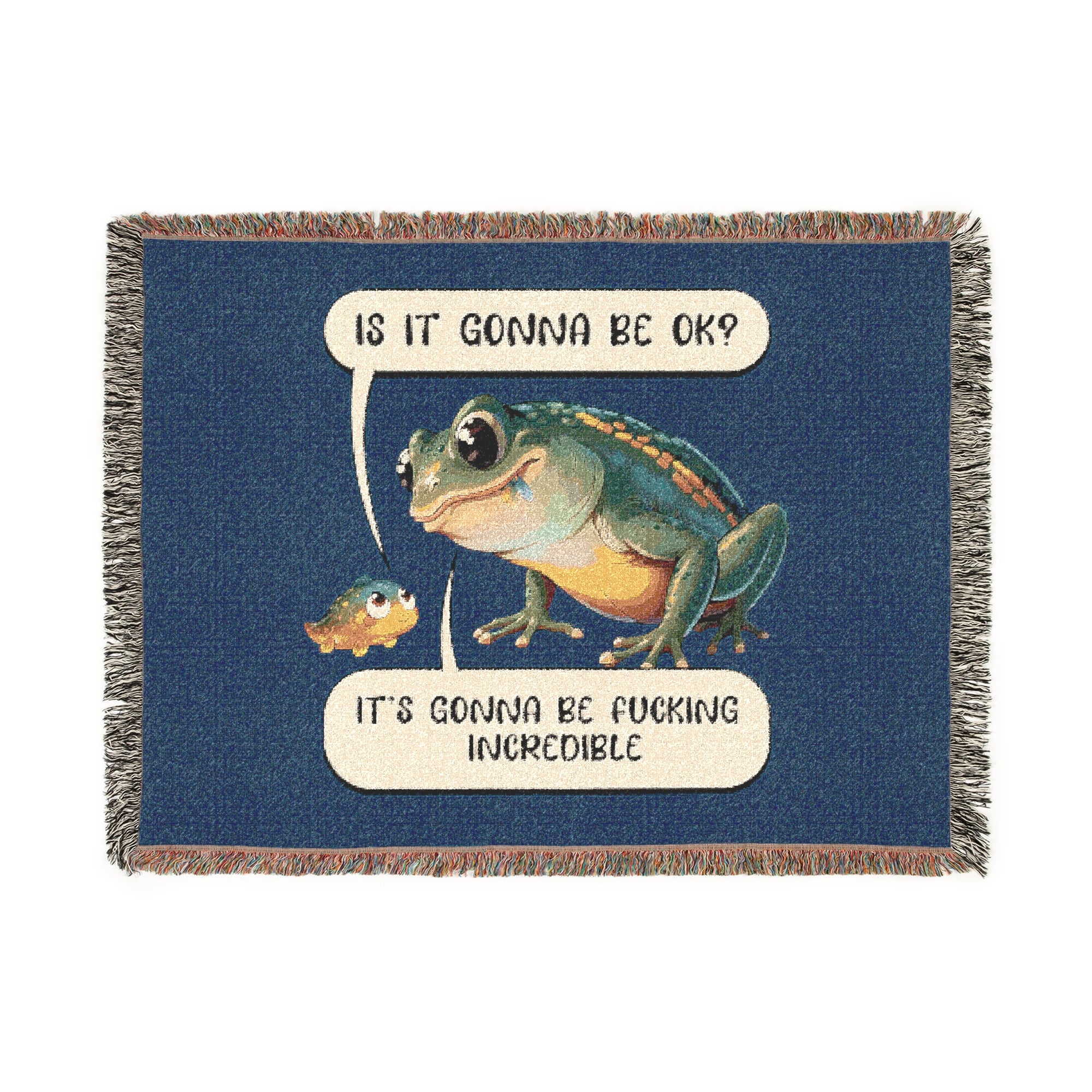 Optimist Frog Woven Blanket