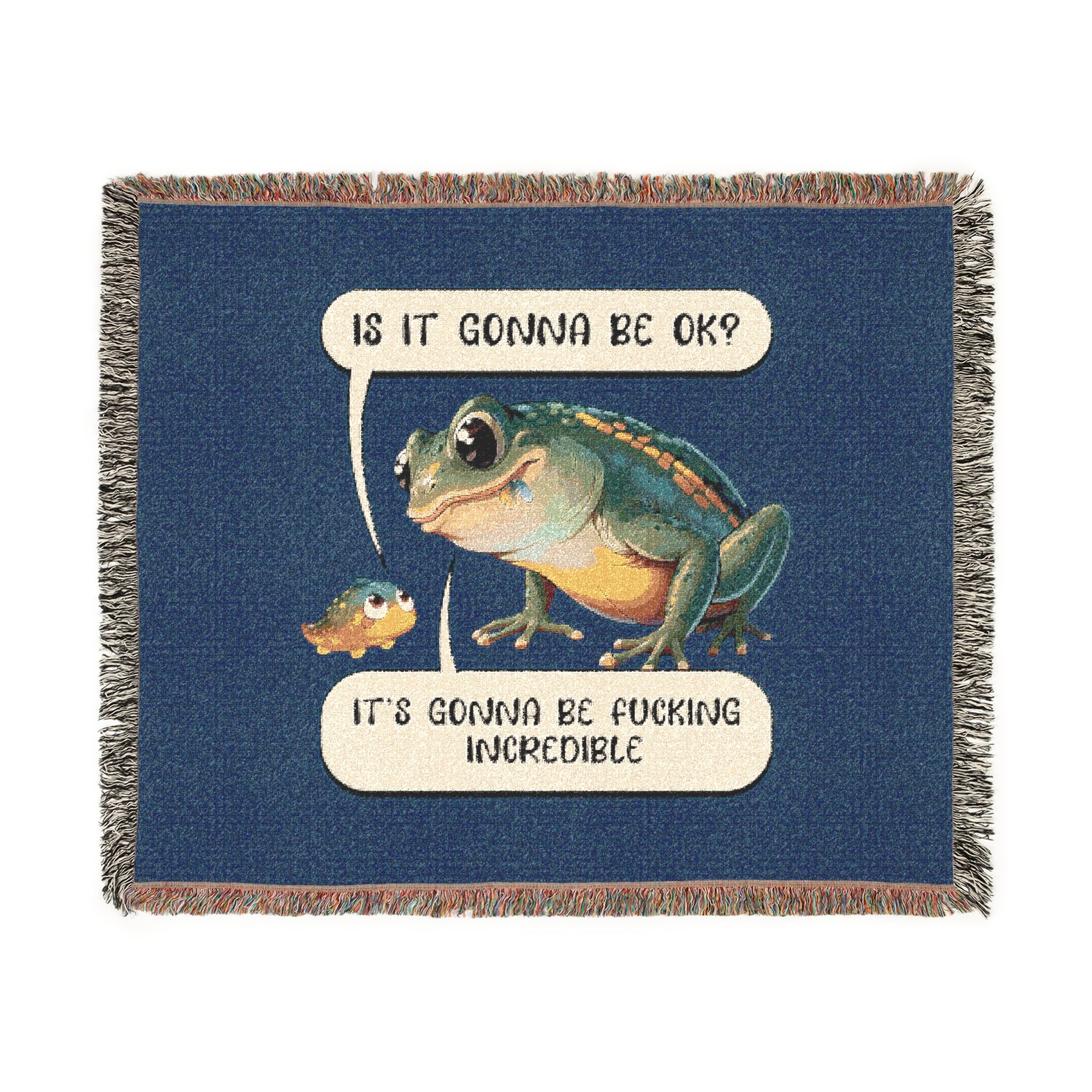 Optimist Frog Woven Blanket
