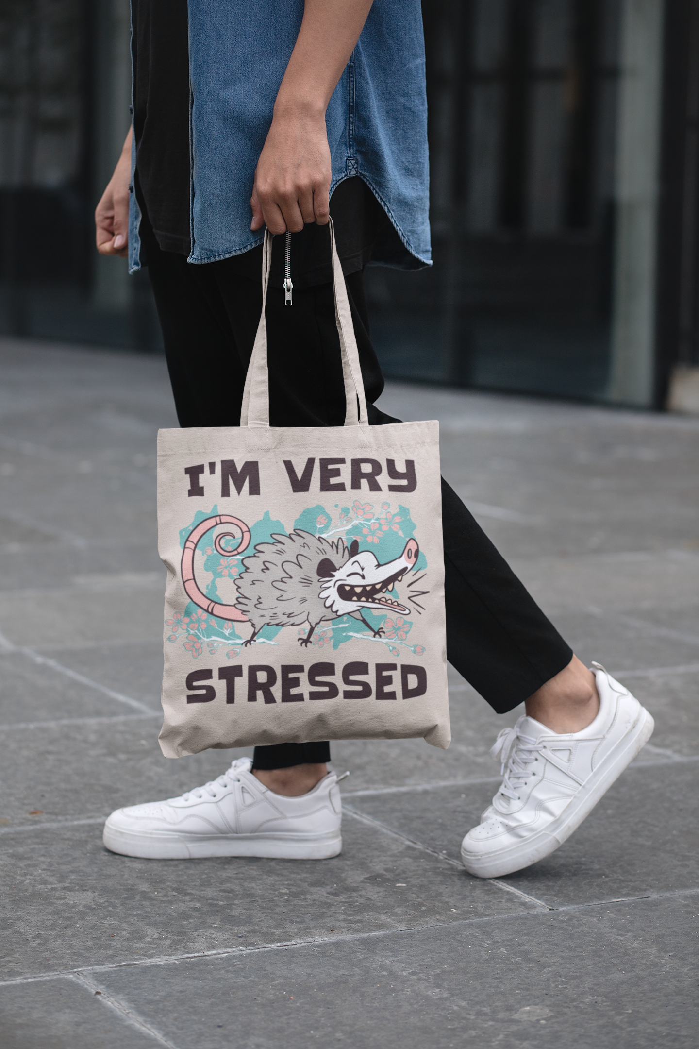 I'm Very Stressed – Anxious Possum Tote Bag