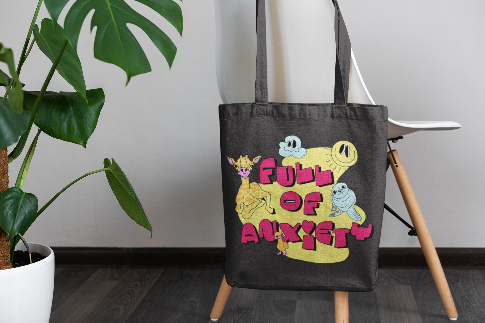 Anxious Vibes Cotton Canvas Tote Bag