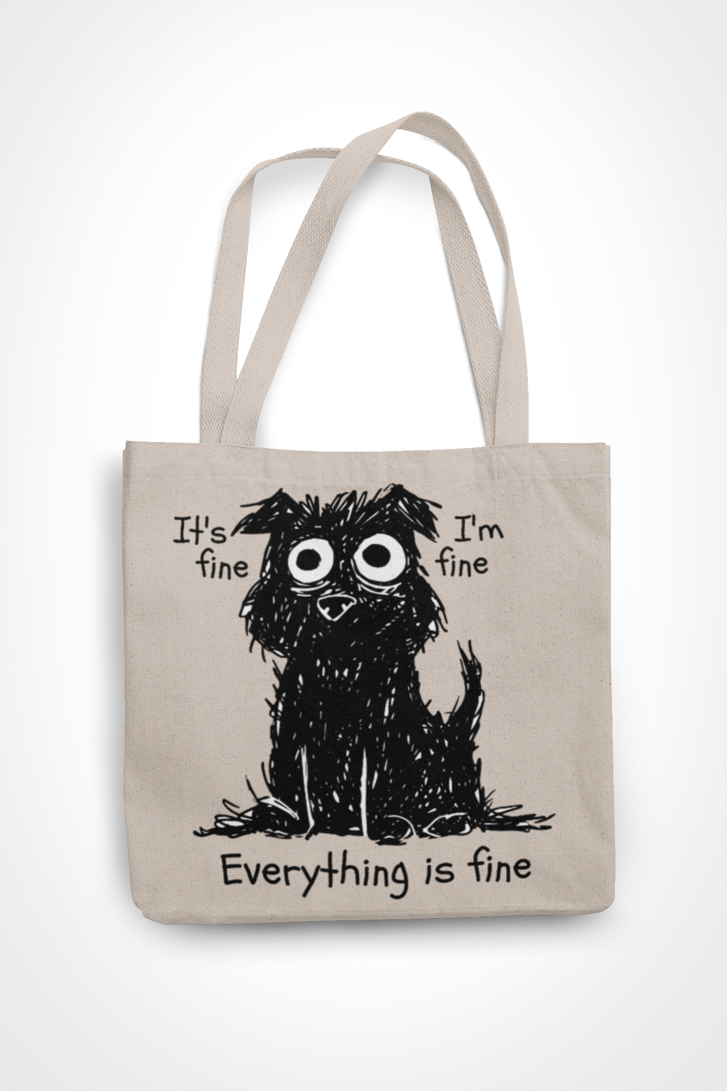 Everything Is Fine - Scruffy Dog Cotton Tote Bag