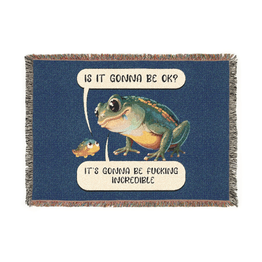 Optimist Frog Woven Blanket