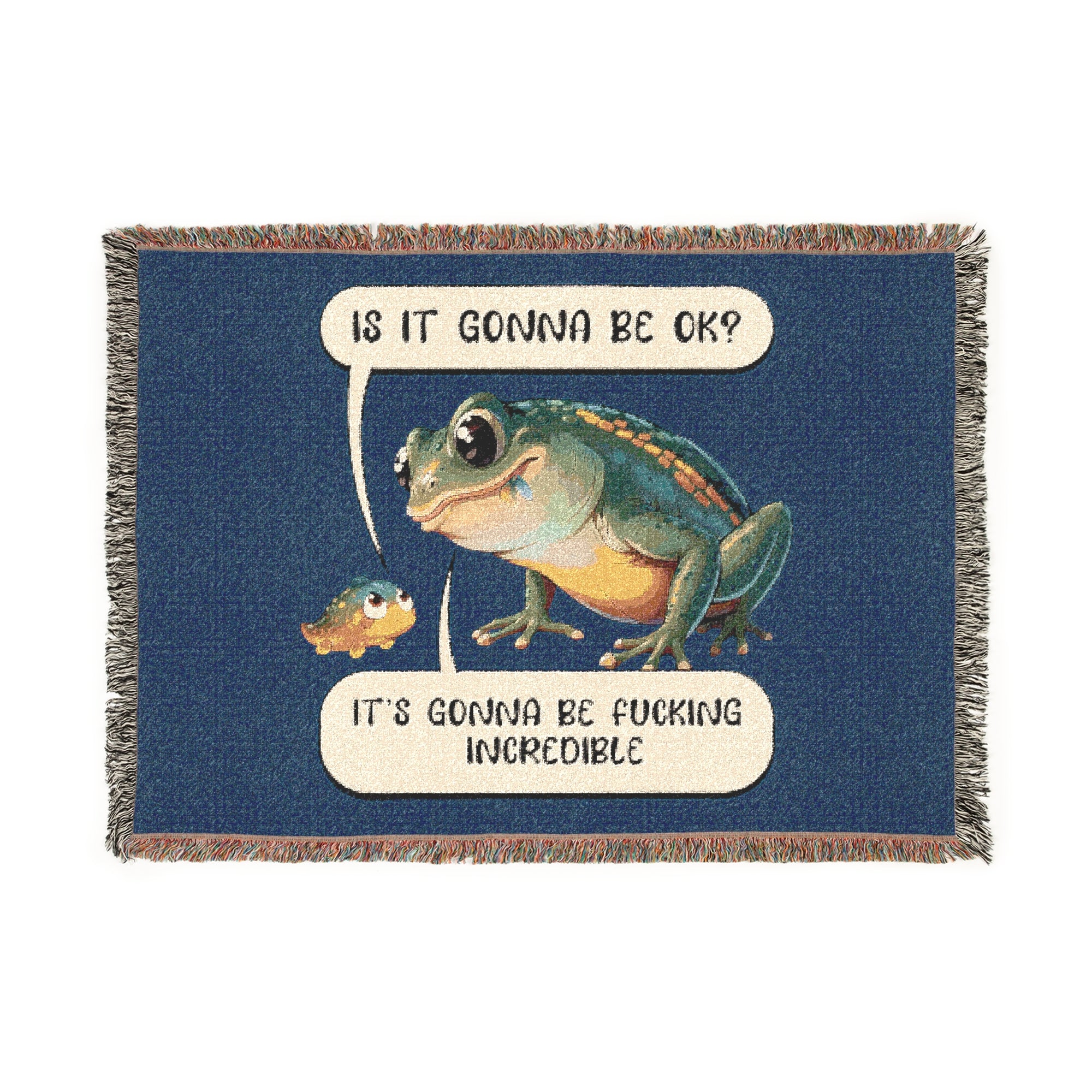 Optimist Frog Woven Blanket