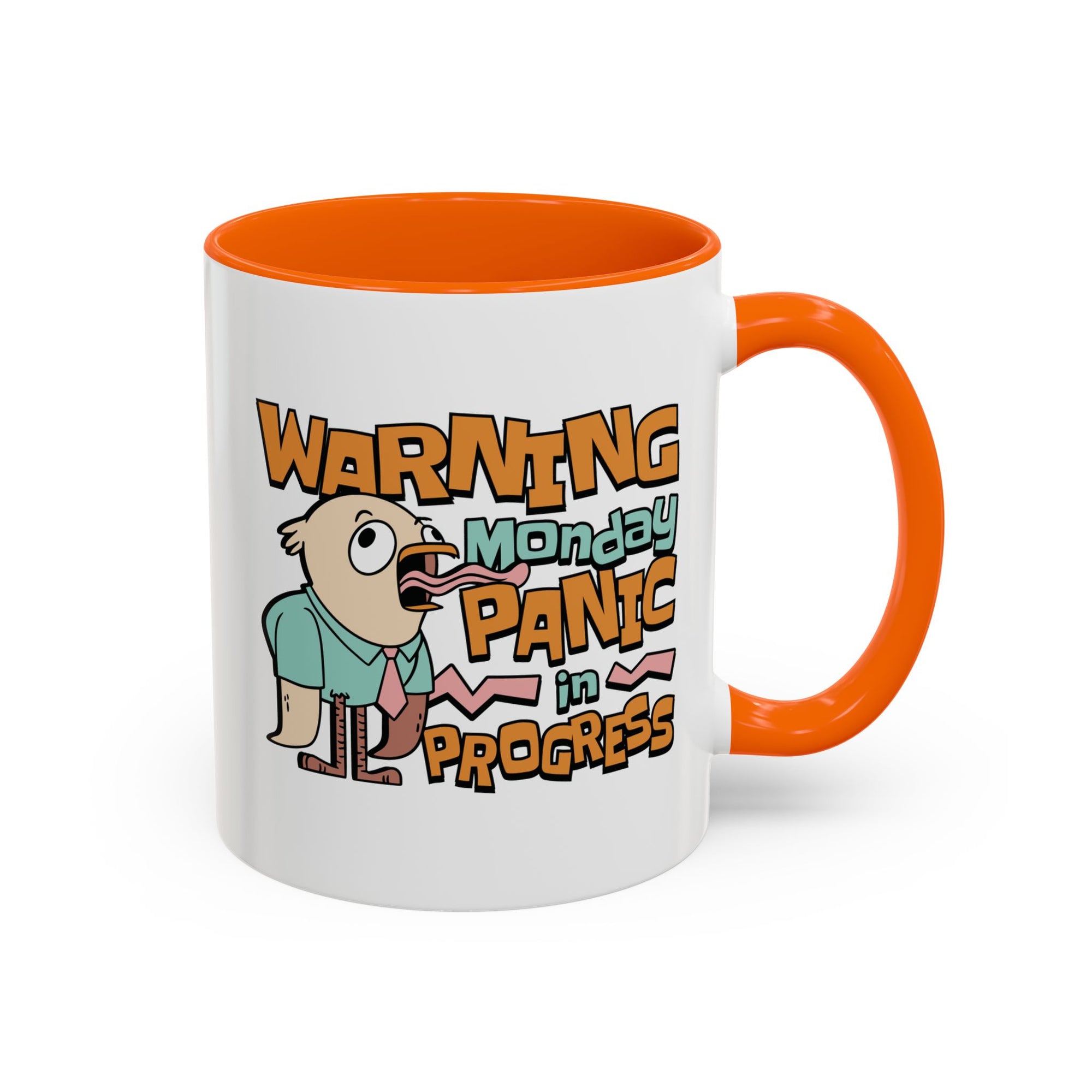 Warning Monday Panic Coffee Mug