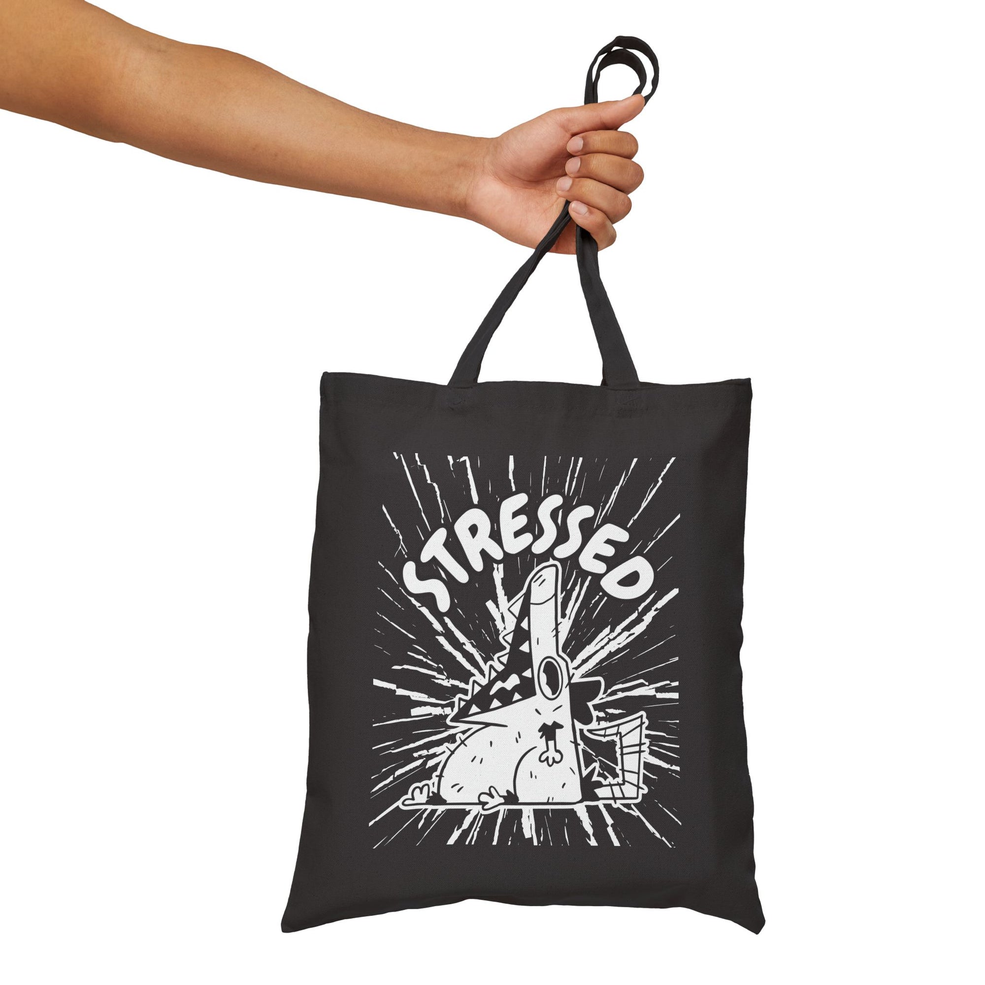 Stressed Possum Cotton Tote Bag