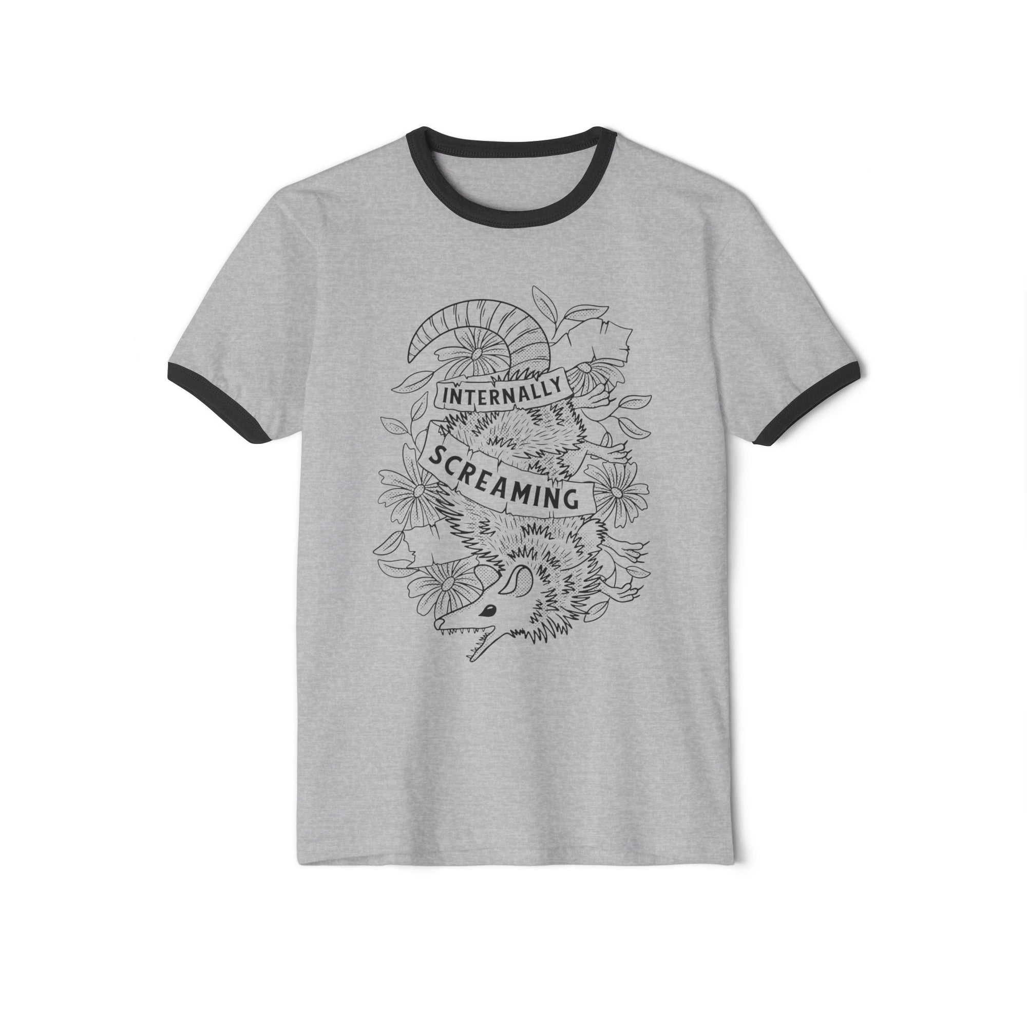 Internally Screaming Possum Cotton Ringer T-shirt