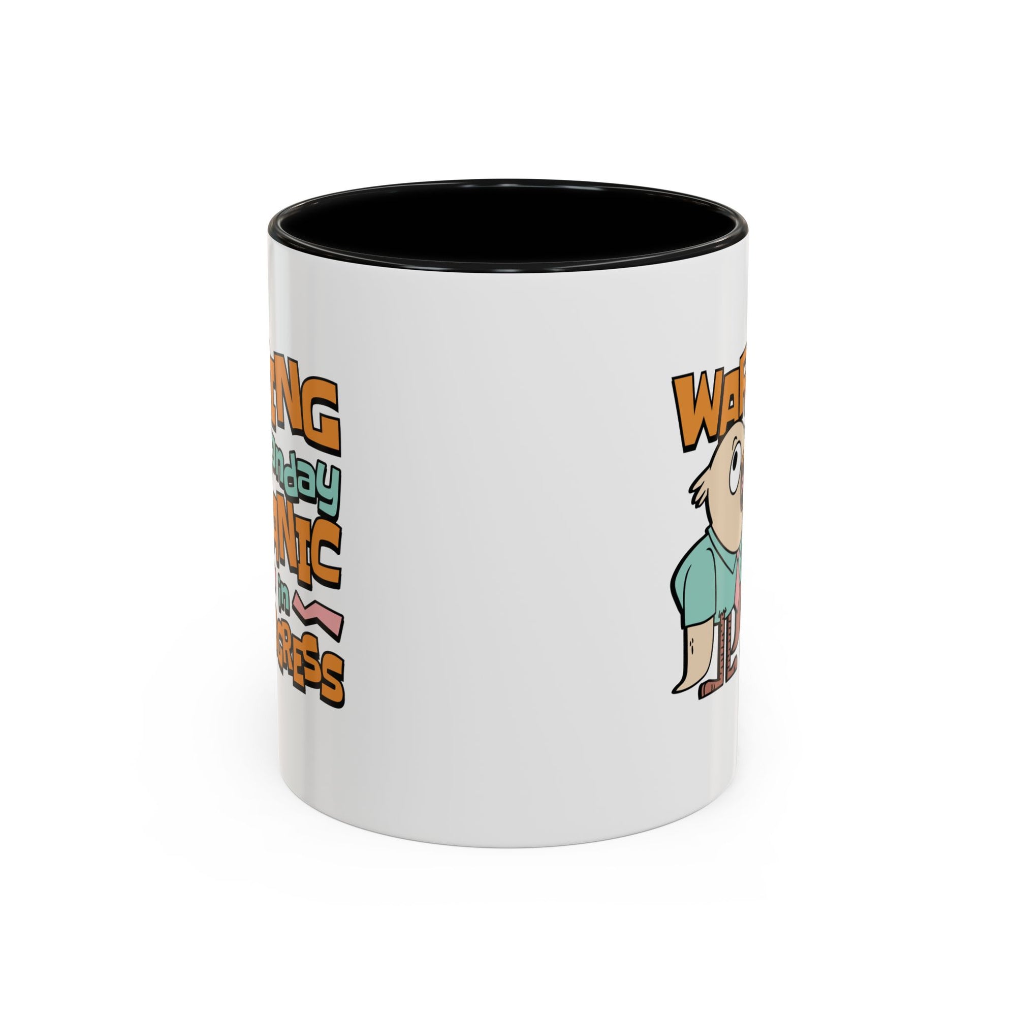 Warning Monday Panic Coffee Mug