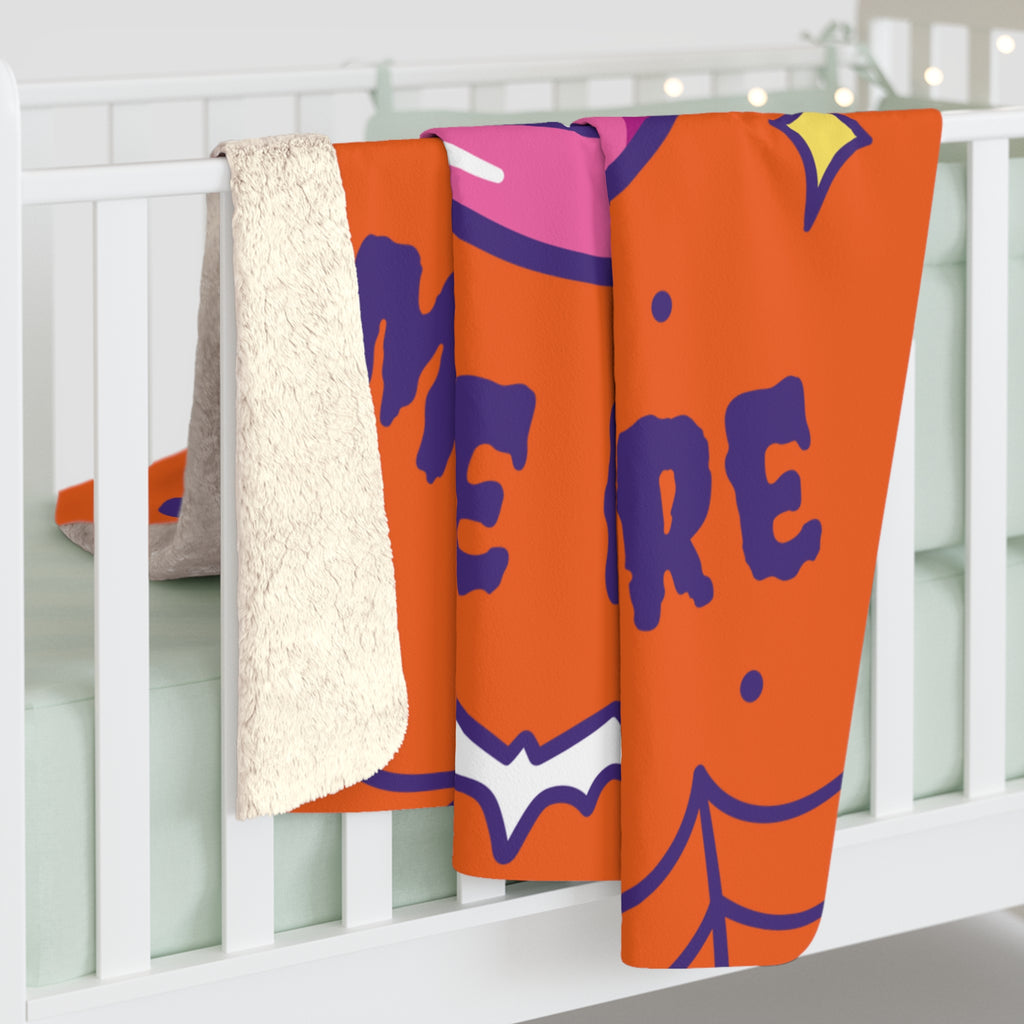 Cozy Halloween Sherpa Fleece Blanket