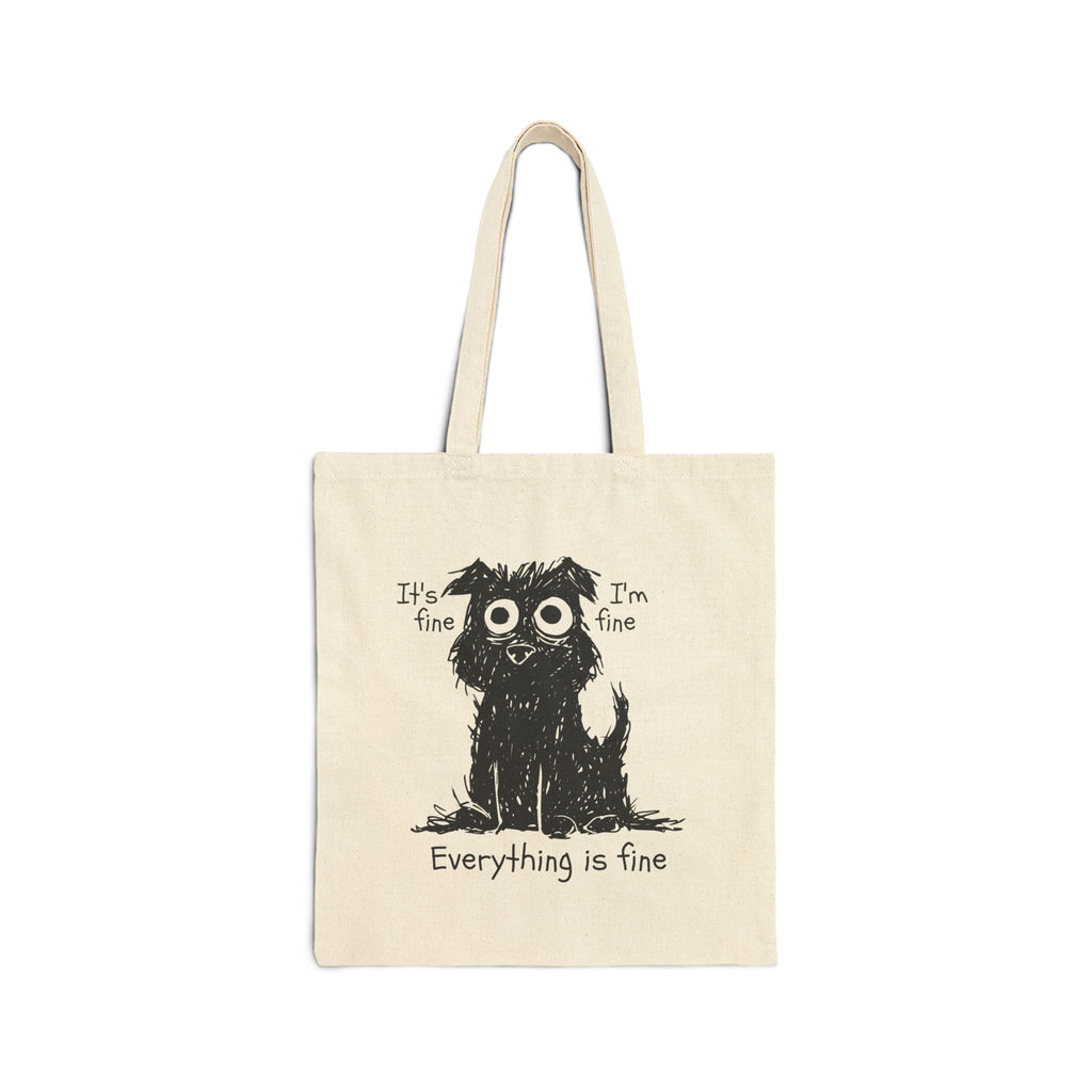 Everything Is Fine - Scruffy Dog Cotton Tote Bag